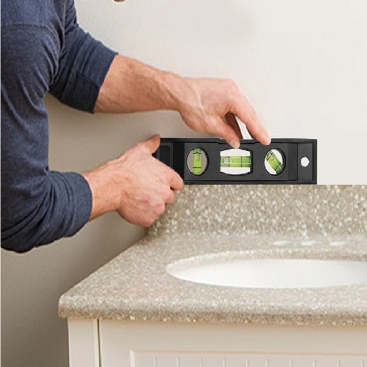 THƯỚC THỦY 3 TRỤ CÂN BẰNG, CÓ NAM CHÂM DÀI 15cm,  màu đen TIỆN ÍCH KỸ THUẬT SỮA CHỮA NHÀ CỬA. TH0933