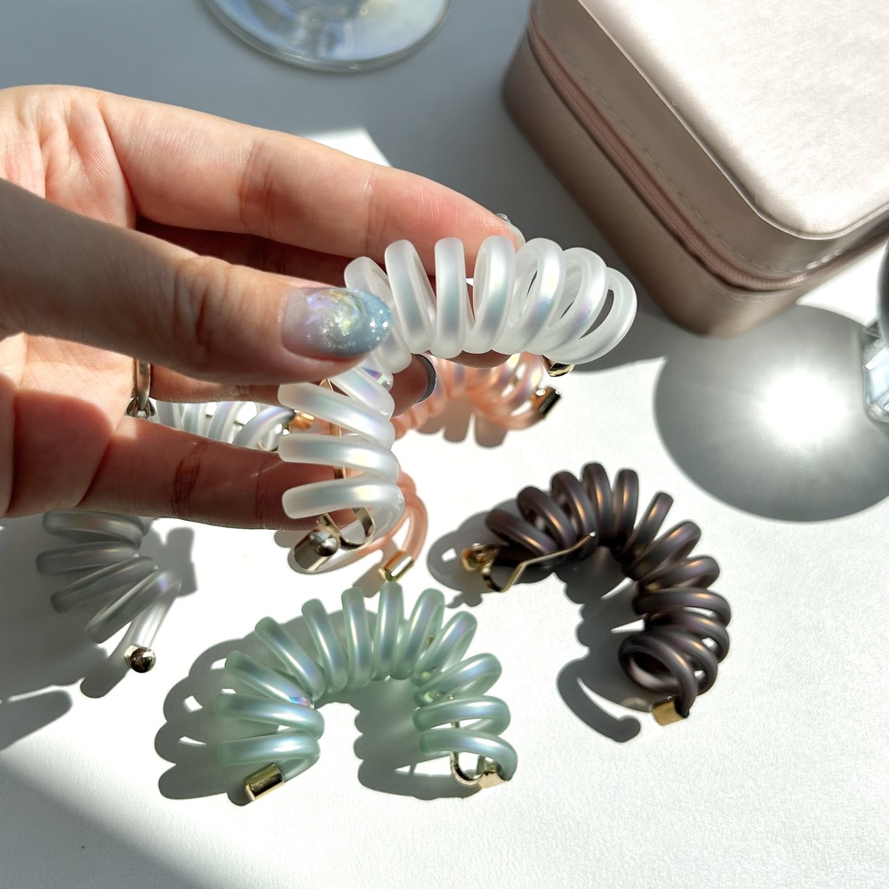 Cột tóc lò xo ánh nhũ đặc biệt Modleaf Orora spring tie Hàn Quốc