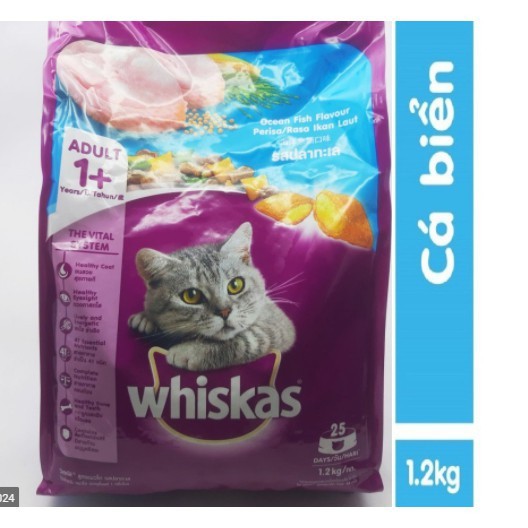 Thức Ăn Cho Mèo, Hạt Cho Mèo - Whiskas 1.2kg