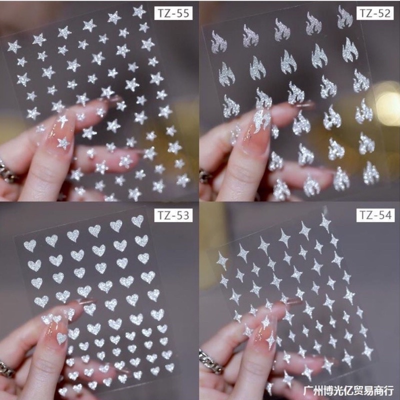 Sticker hình dán nhũ flash trang trí móng Siêu HOT