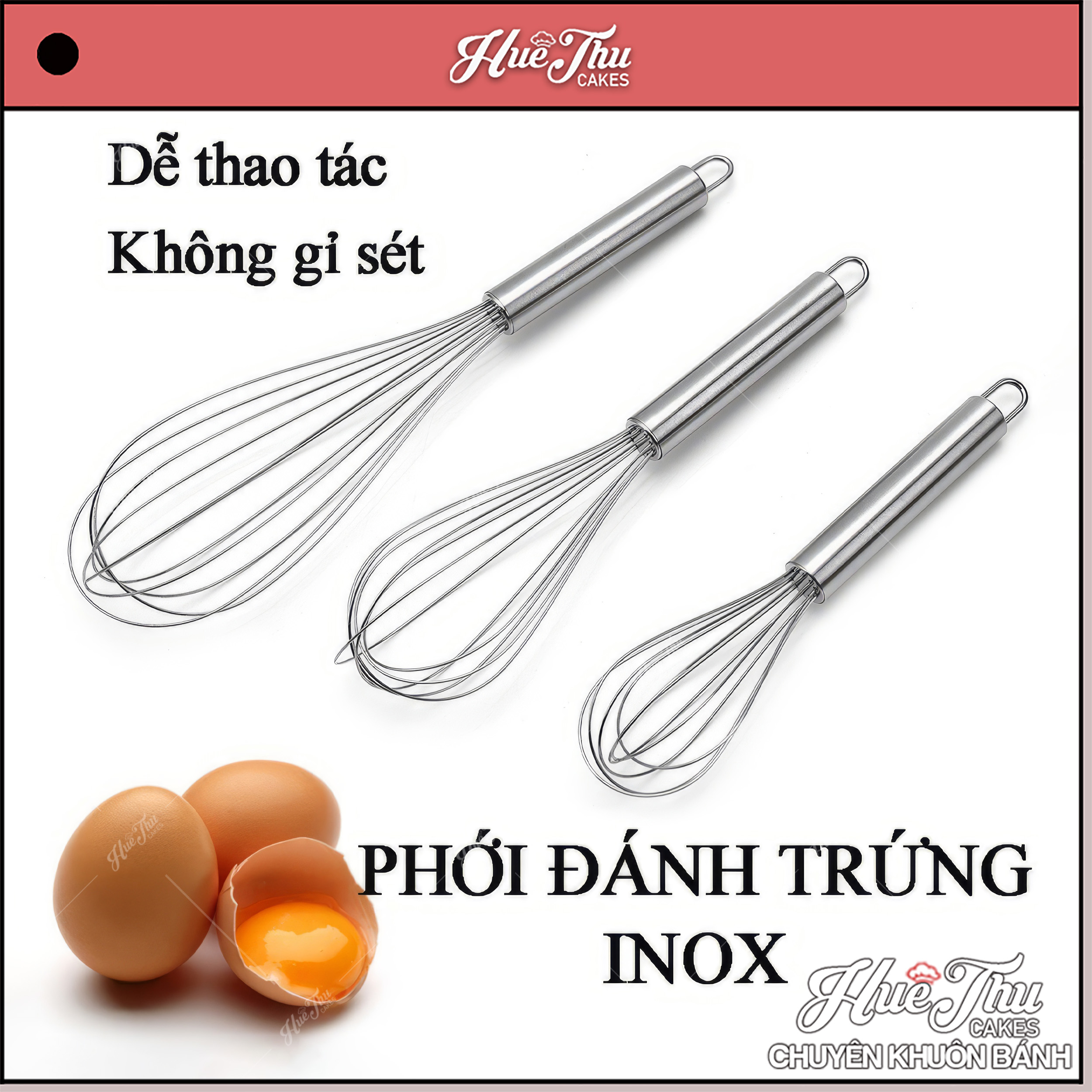 Cây đánh trứng inox, phới lồng đánh trứng cầm tay