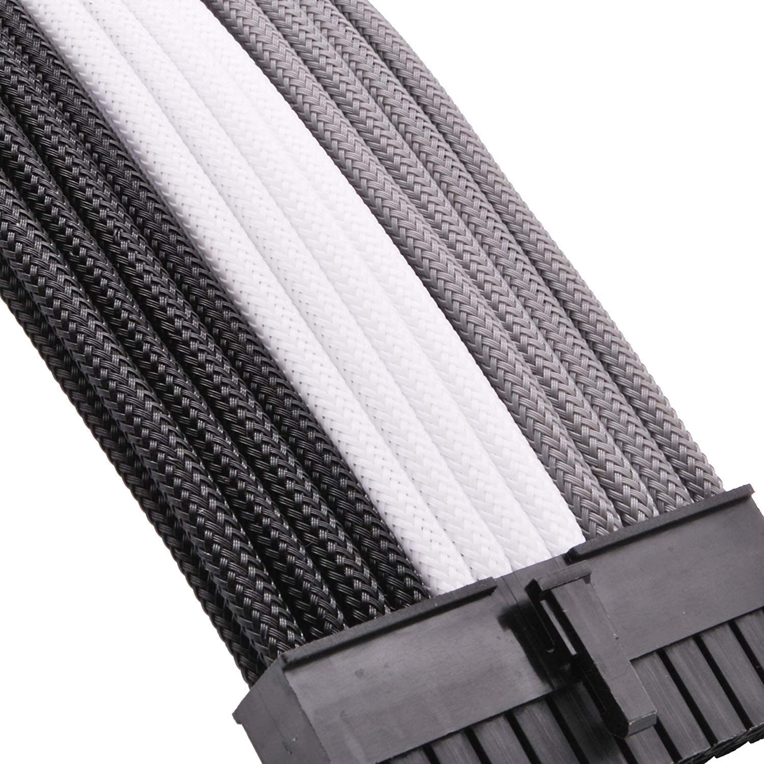 dây nguồn bọc lưới phối màu đen trắng xám ( 6 PIN )