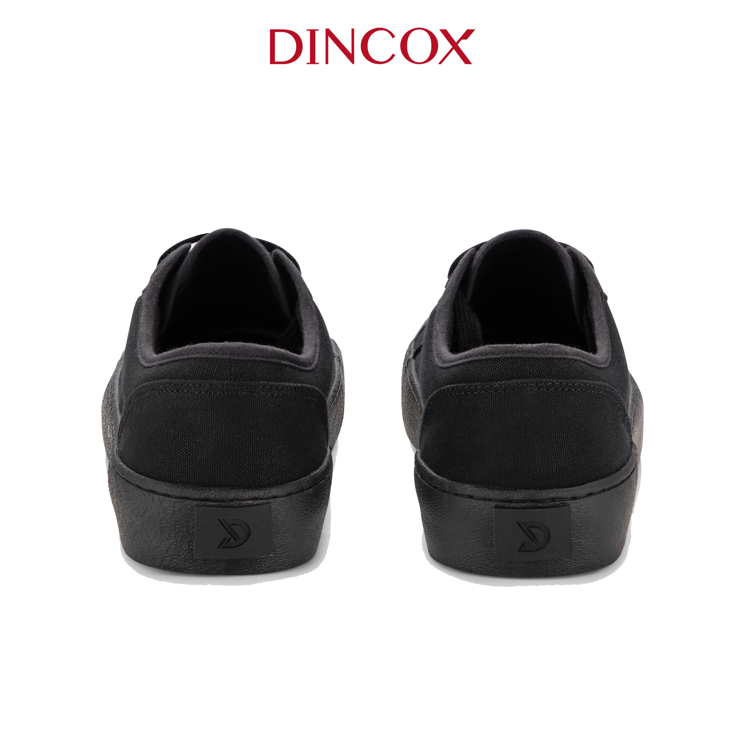 Giày Sneaker Vải Canvas Nam Nữ E18 Black Dincox Sang Trọng