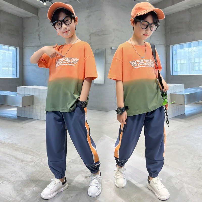 [SIZE NHÍ+ĐẠI+CỒ] SÉT BỘ THUN BÉ TRAI QUẦN DÀI PHỐI MÀU LẠ MẮT