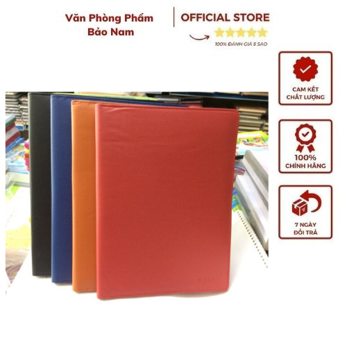 Trình ký da xifu hàng đẹp - file kẹp tài liệu cao cấp sang trọng khổ a/ khổ f mã 8002 có màu xanh - màu đỏ - màu da bò