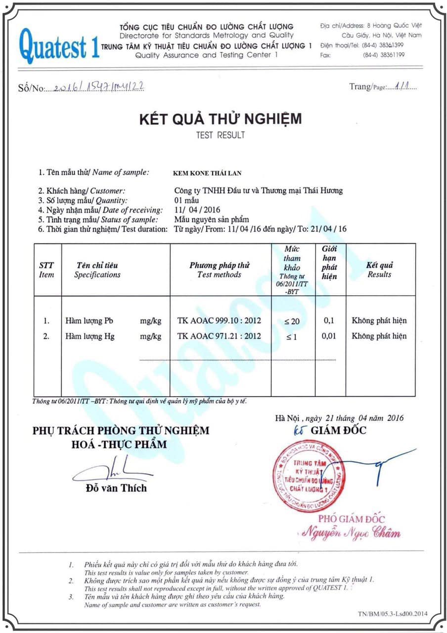 KEM KONÉ DƯỠNG TRẮNG, MỜ THẤM, NÁM Thái LAN ( KEM KHÔNG HẠT )