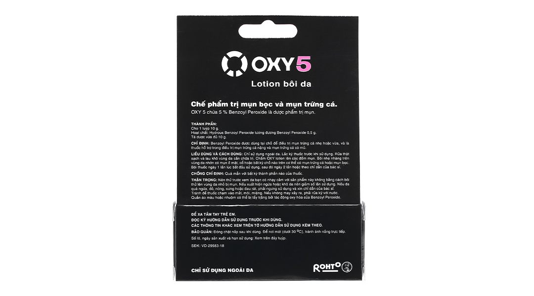 Kem Oxy 5 cho mụn bọc, mụn trứng cá tuýp 10g
