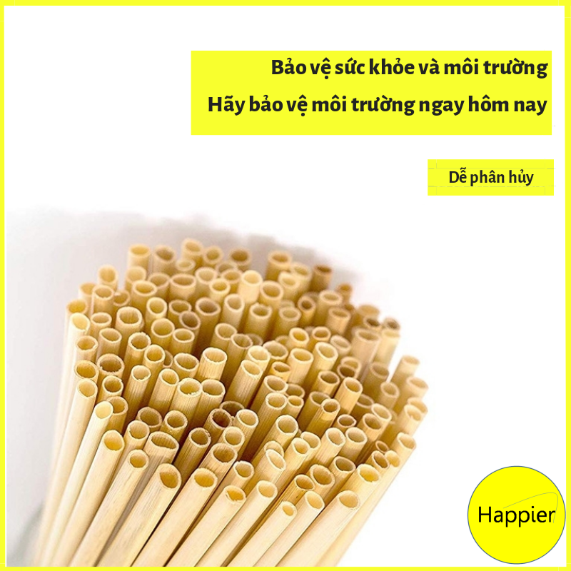 Ống Hút Rơm Lúa Mì Thân Thiện Môi Trường ( 100 Ống )