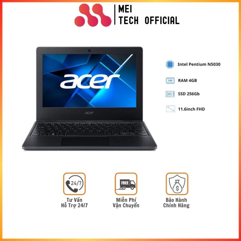 [Freeship] Laptop Acer TravelMate B3 TMB311-31-P49D (NX.VNFSV.005) (Pentium N5030/4GB RAM/256GB SSD/11.6 inch/Win 11/Đen) (2021) -MEI Tech Official- MEI33 Chính Hãng, Giá Tốt, Mỏng Nhẹ Cho Văn Phòng