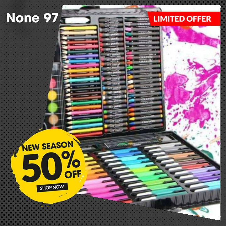 [HCM]Hộp bút màu 150 chi tiết cho bé bộ đủ món sáp dầu dạ nước cây tập tô vẽ an toàn trẻ em