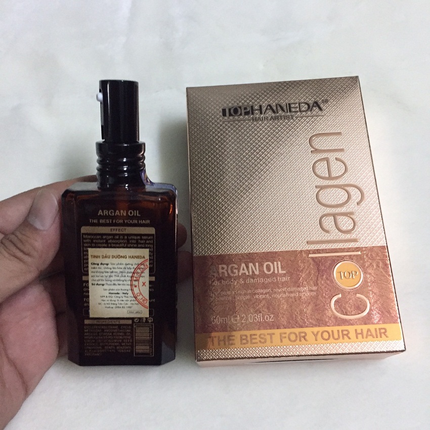 [HCM]Tinh dầu Top Haneda Argan dưỡng tóc bóng mượt 60ml