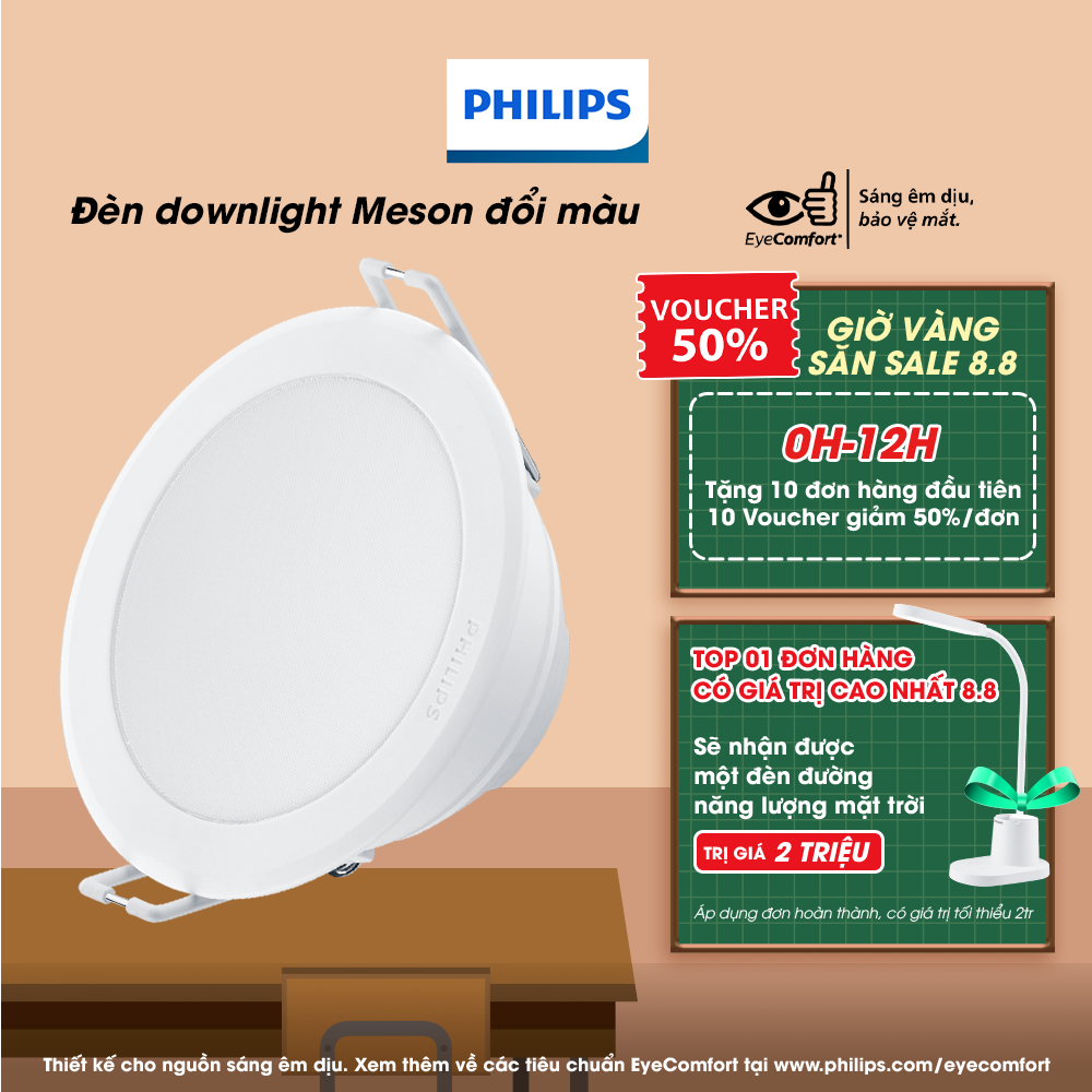 Đèn LED âm trần PHILIPS Meson đổi màu ánh sáng (vàng, trung tính, trắng)