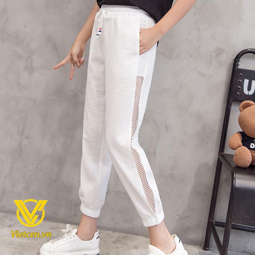 QUẦN NỮ CHẤT ĐŨI PHỐI LƯỚI PHONG CÁCH HÀN QUỐC