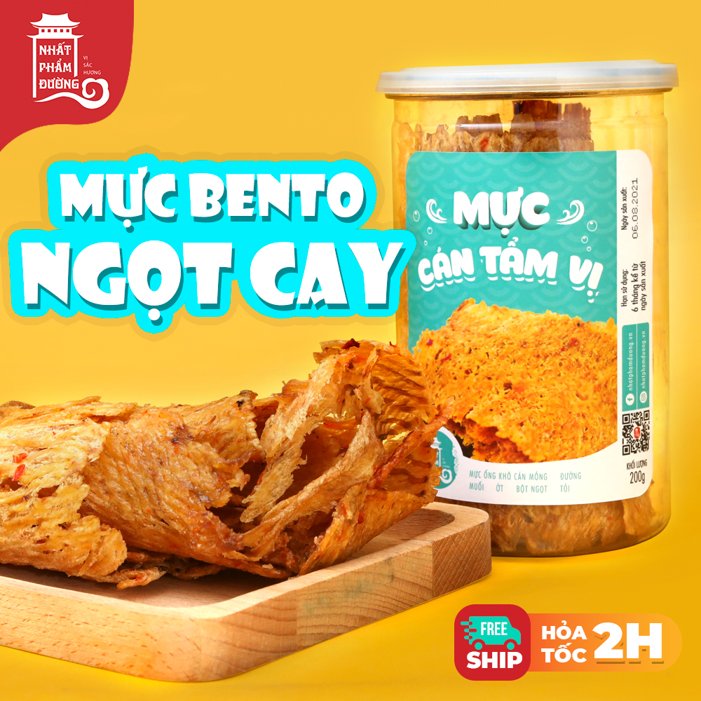 Mực cán tẩm vị Nhất Phẩm Đường 200g mực bento miếng dầy vị cay ngọt mặn hấp dẫn