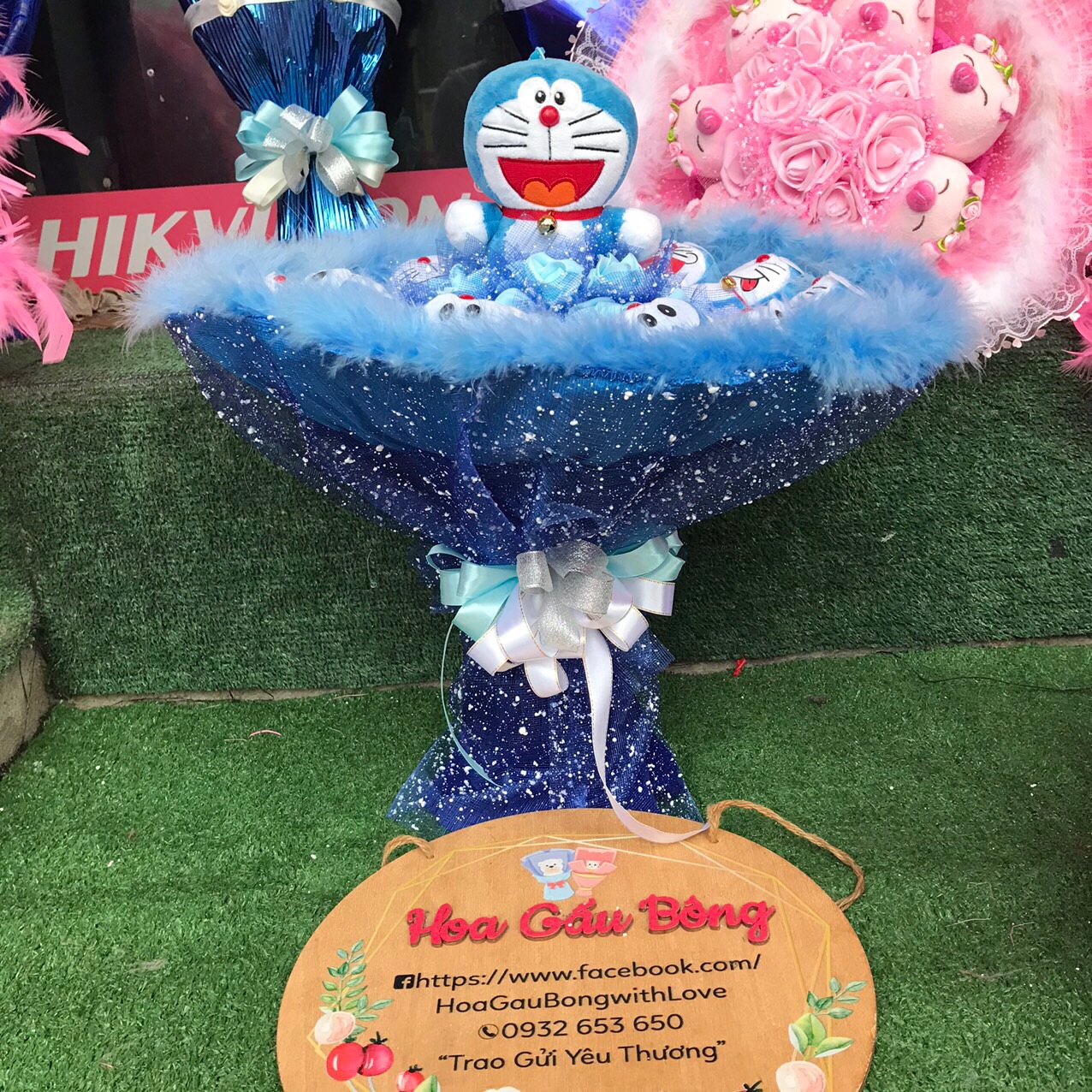 Hoa gấu bông Đôremon