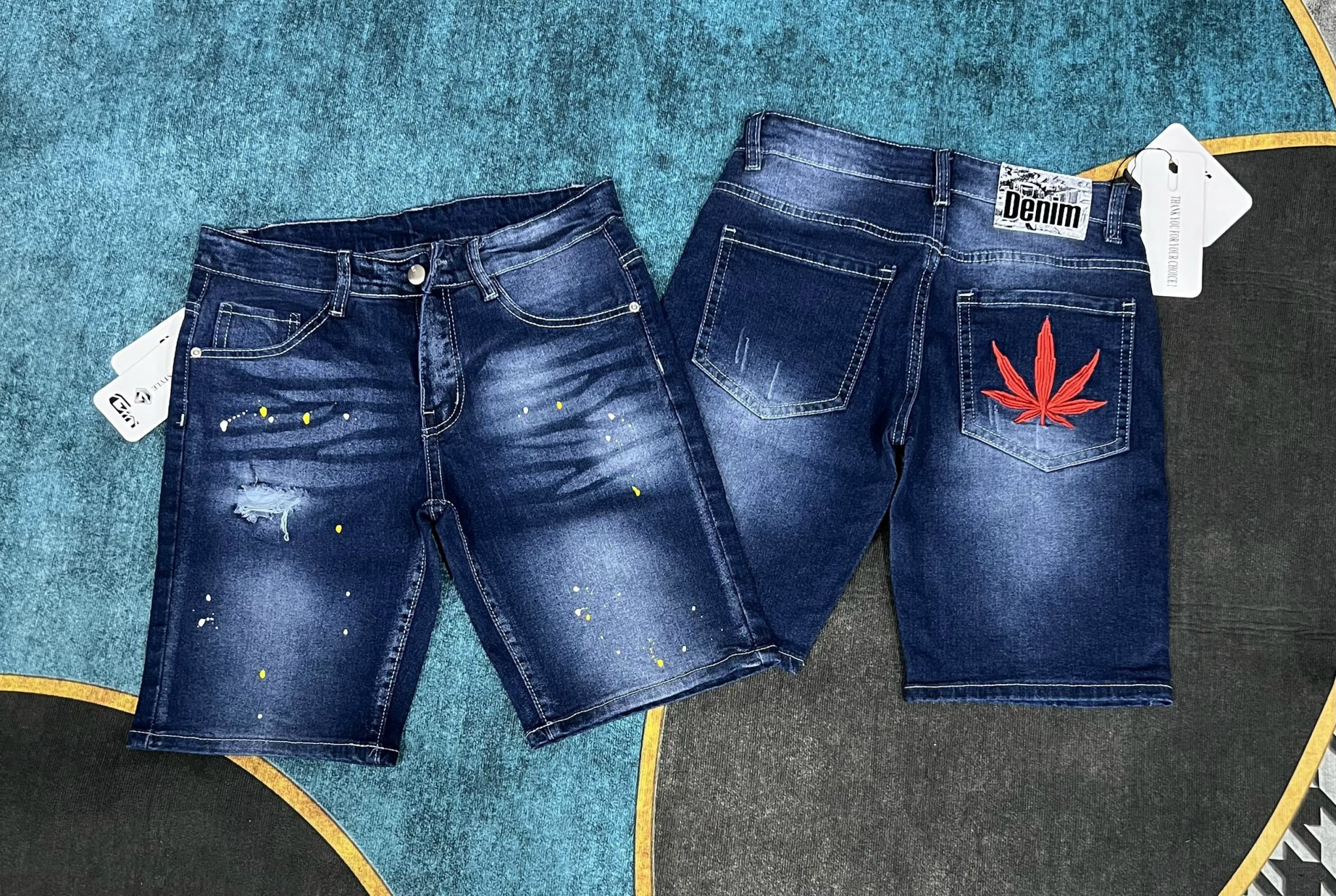 Quần short jean nam đen rách siêu cấp in logo  chất bò khóa lệch vải dày form đẹp mẫu mới nhất cao cấp