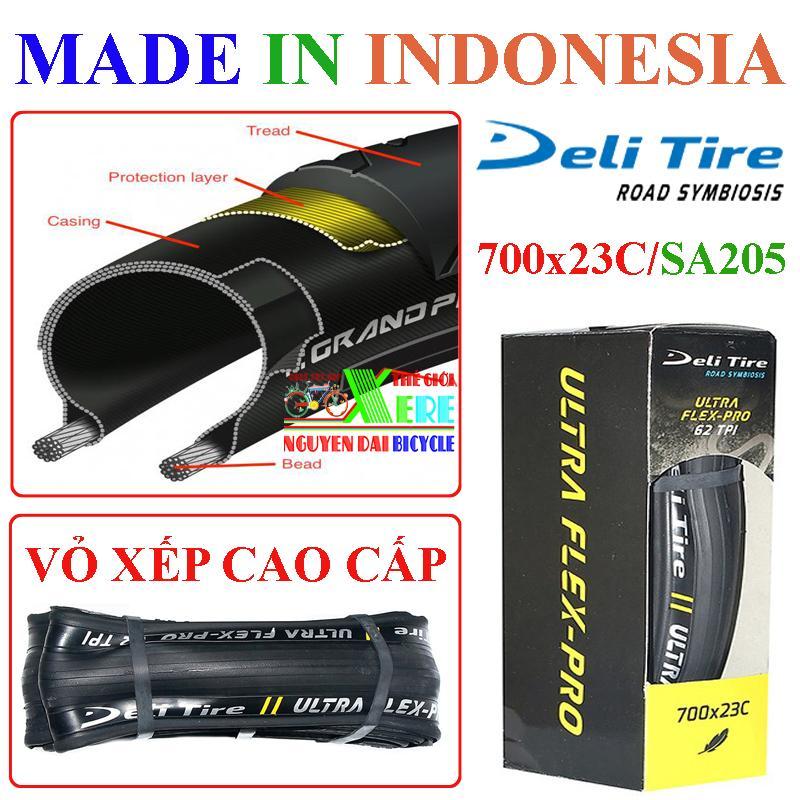 Mua Vỏ xe đạp xếp 700x23c-SA205 Deli-Ultra Flex Pro đen - Vỏ xếp của Indonesia