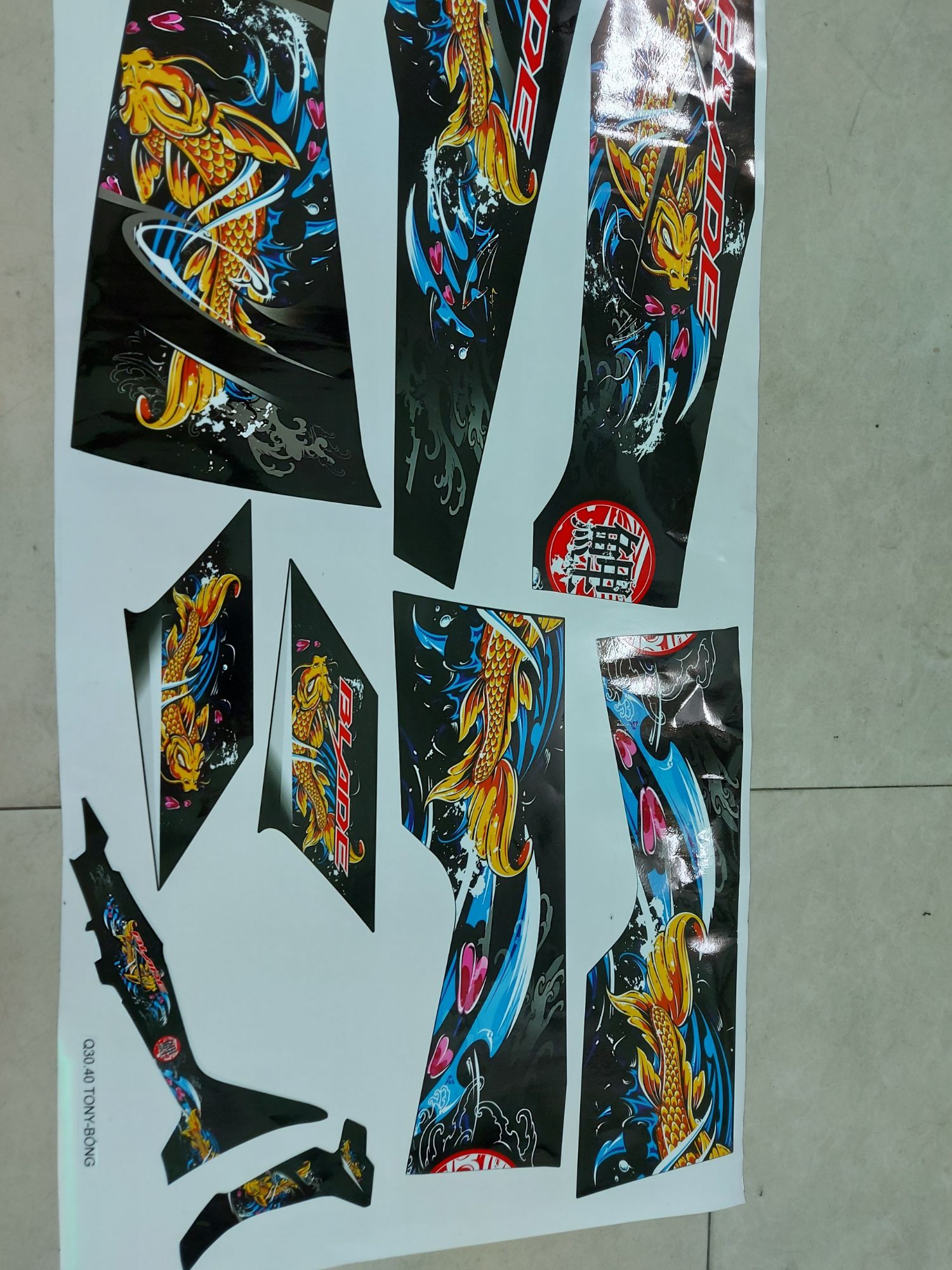 [HCM]Tem xe Blade  tem rời cao cấp mẫu cá chép hóa rồng