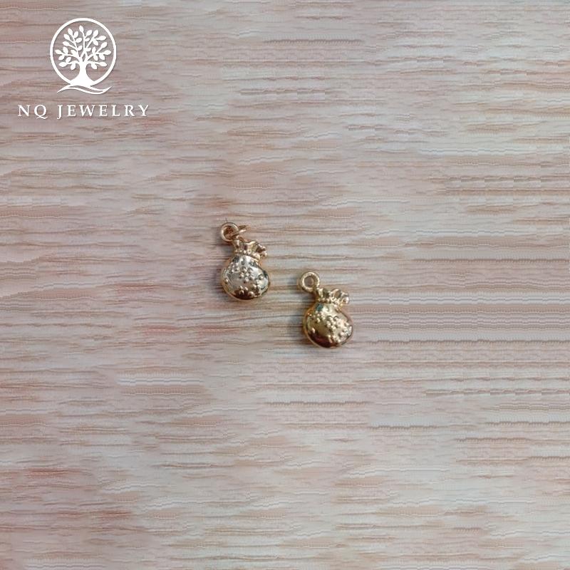Charm hợp kim hình túi tiền mạ vàng treo 11mm - NQ Jewelry