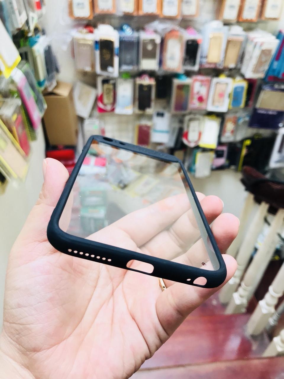 Ốp dẻo trong viền màu cho Iphone 6/6s plus - Đen