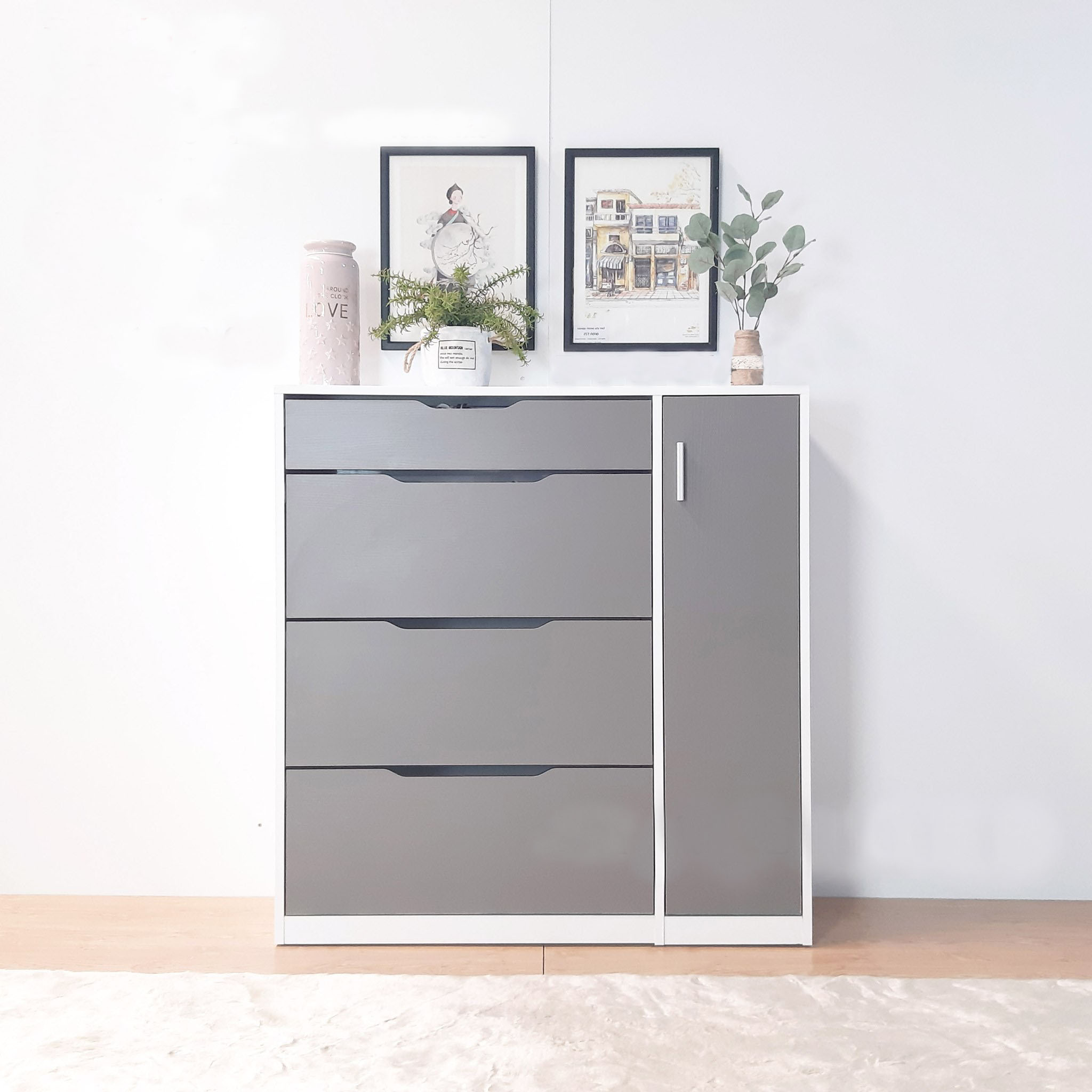 [ Freeship HCM ] TỦ GIÀY CÁNH LẬT NHIỀU NGĂN OHAHA - TG014