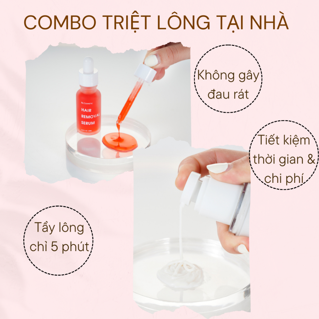 Serum ức chế mọc lông Becosmetic 20ml Serum triệt lông cho vùng kín, bikini, chân, tay, nách