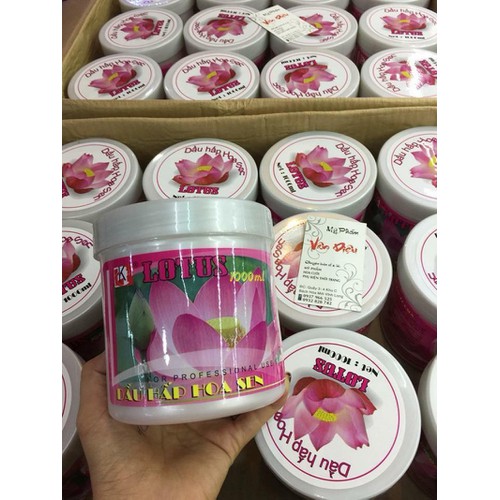 Kem Hấp Dầu Hoa Sen Lotus 1000 ml( ủ tóc không cần đi salon tóc)