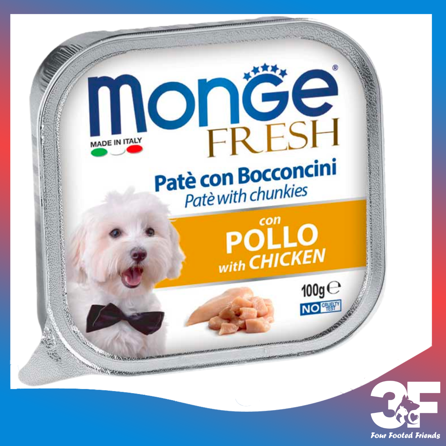 Pate Thức Ăn Ướt Monge Fresh Dành Cho Chó Mọi Lứa Tuổi - Khay 100Gr
