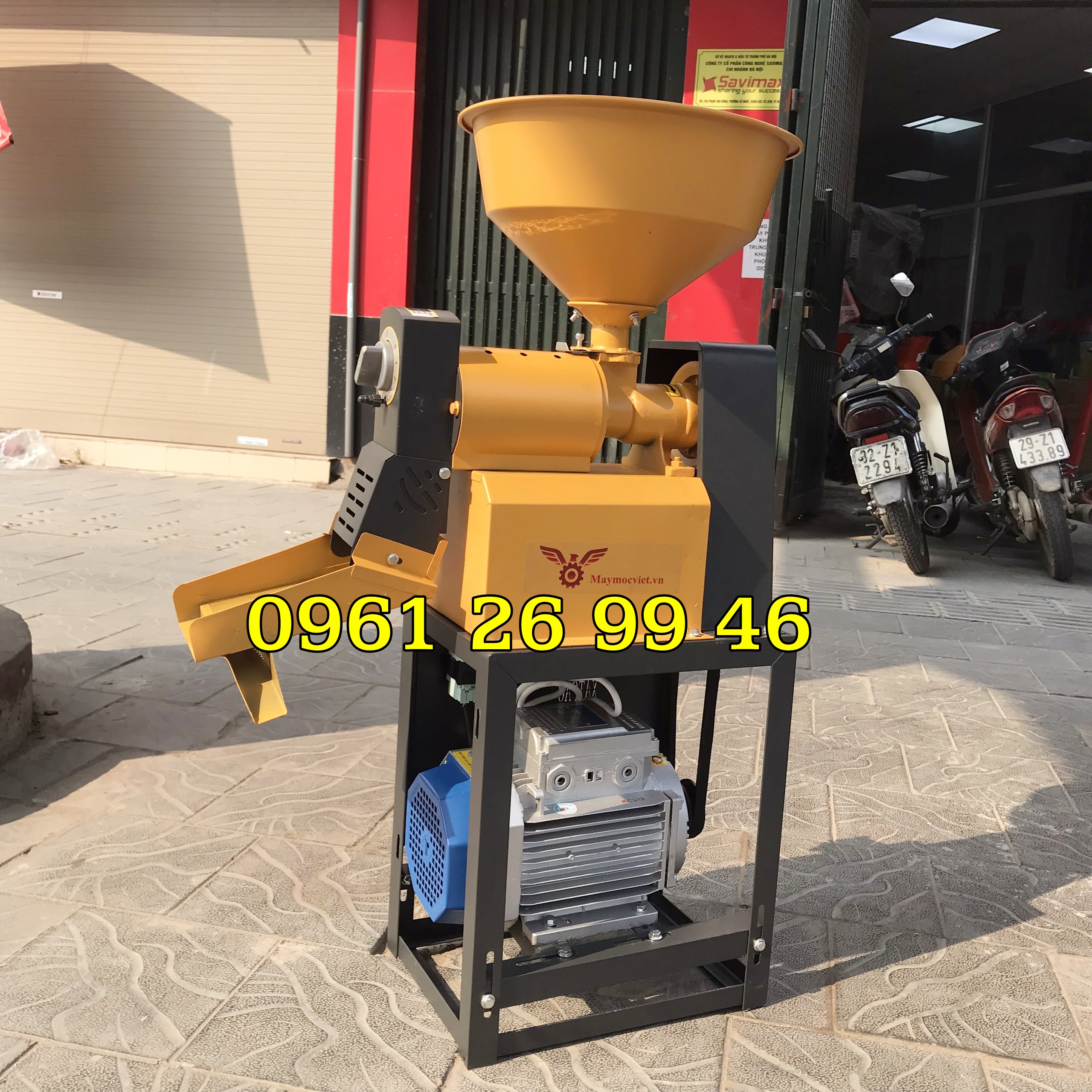 Máy xát gạo mini liên hoàn 6ND-40 motor 3kw