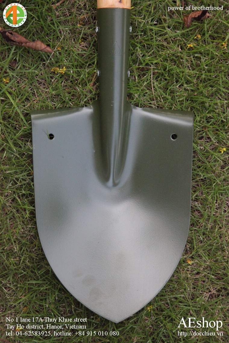 xẻng công binh cán gỗ làm vườn xẻng dã ngoại 60cm