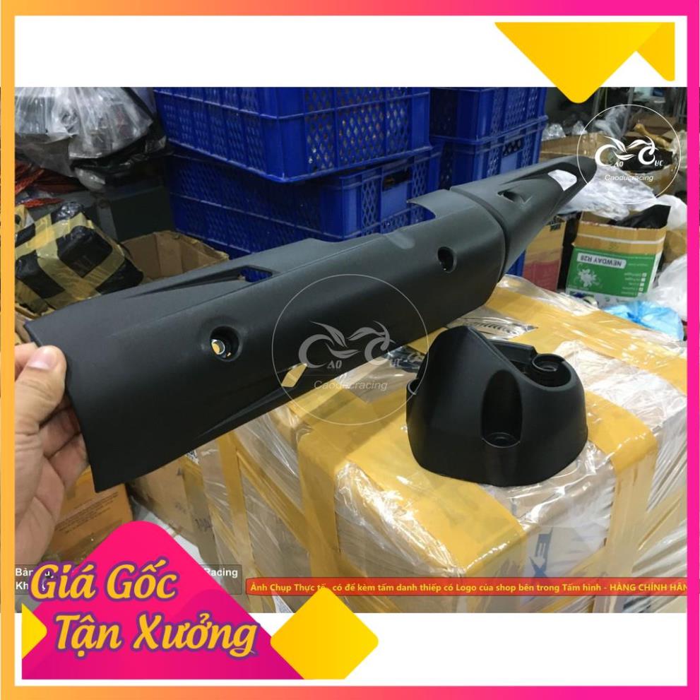 Combo ốp pô và chụp pô EX150 full đen nhám - lắp cho pô zin hoặc pô R8 pô king drag CD79
