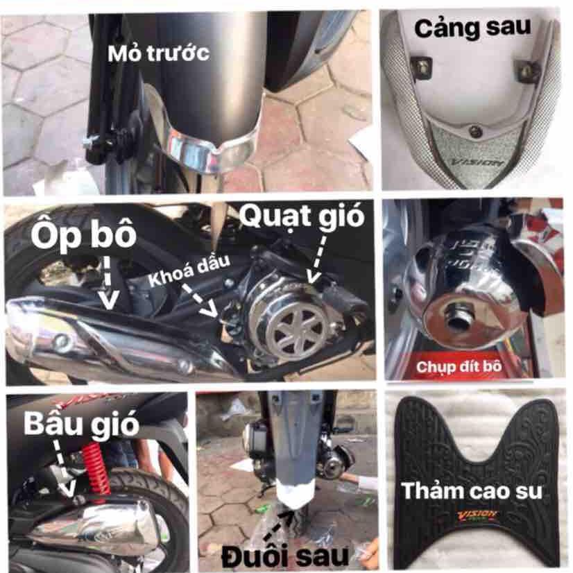 ốp bảo vệ vision 2020-2014 inox (9 món)