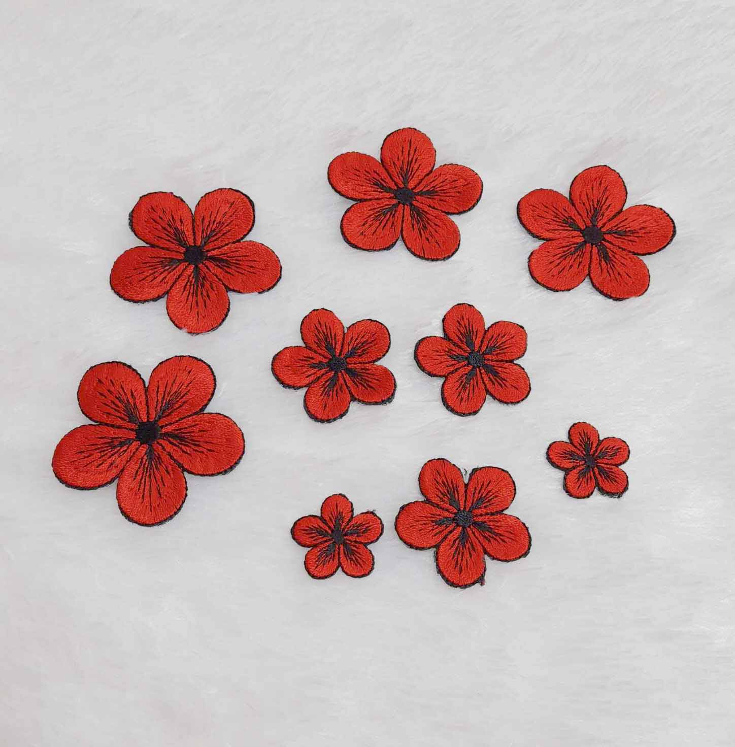 Hot iron on embroidered flower cotton quilt embroidery patch applique sewing dress decor super nice