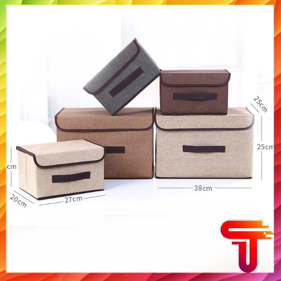 Set 2 túi vải đựng đồ khung cứng phong cách Hàn Quốc