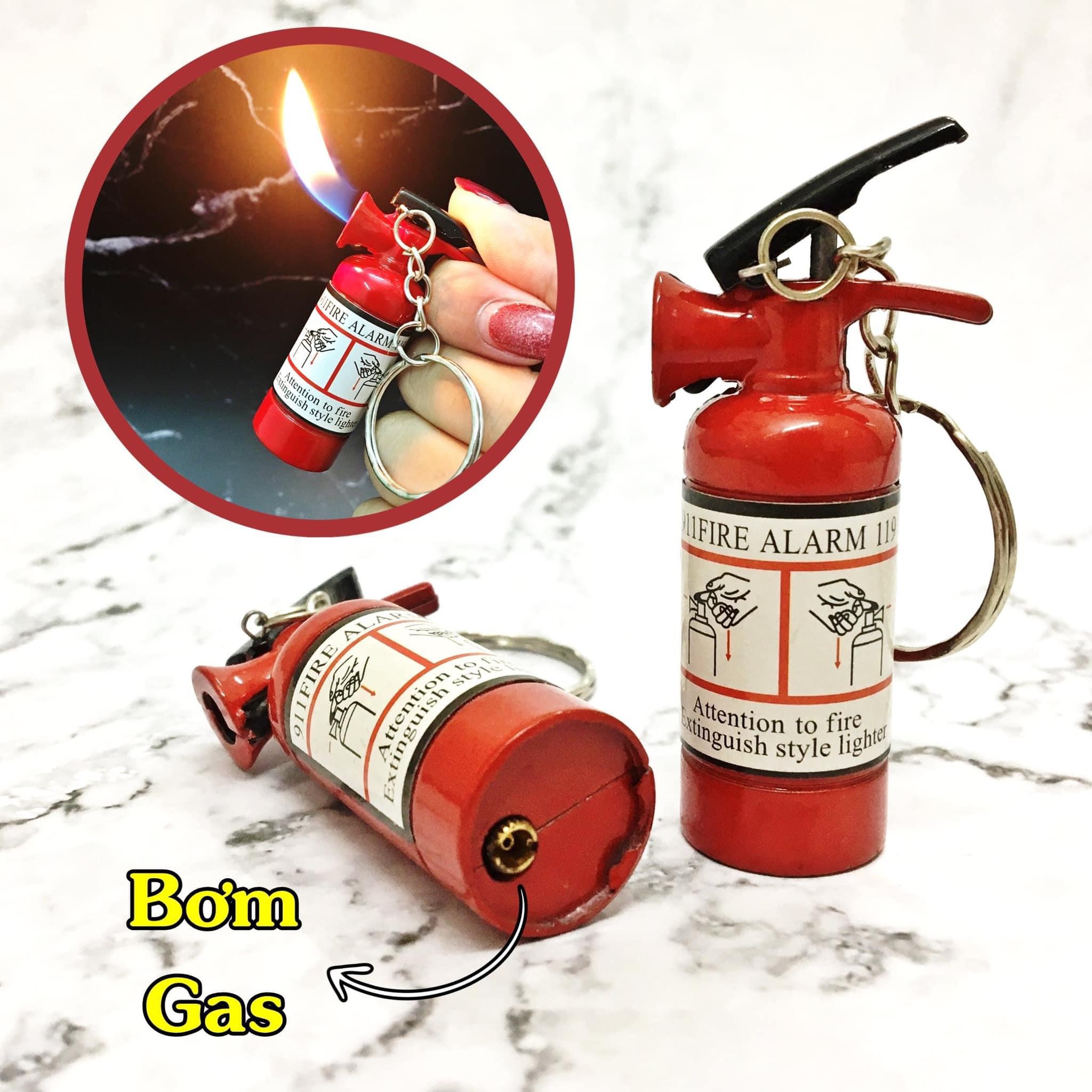 BẬT LỬA MÓC KHÓA HÌNH BÌNH CHỮA CHÁY (KIM LOẠI) - (XÀI GAS)
