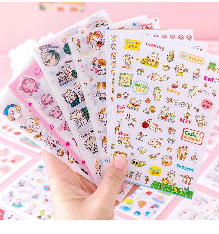 Combo 6 tấm sticker mix nhiều mẫu