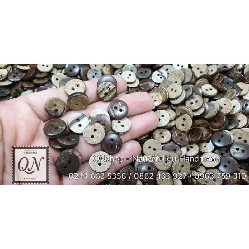 15-20 cúc áo gỗ hình, tim, tròn...