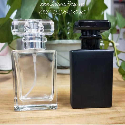 Chai chiết nước hoa 50ml trắng/đen cá tính