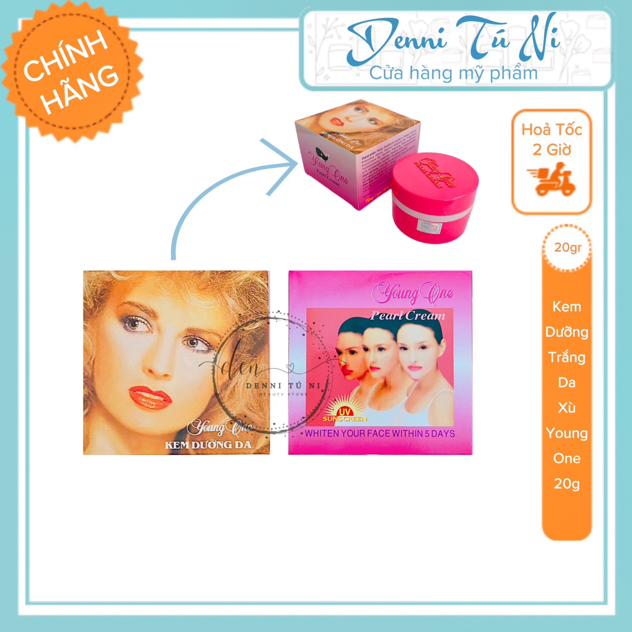 Lẻ hộp kem trắng da xù young one 20g thiện châu