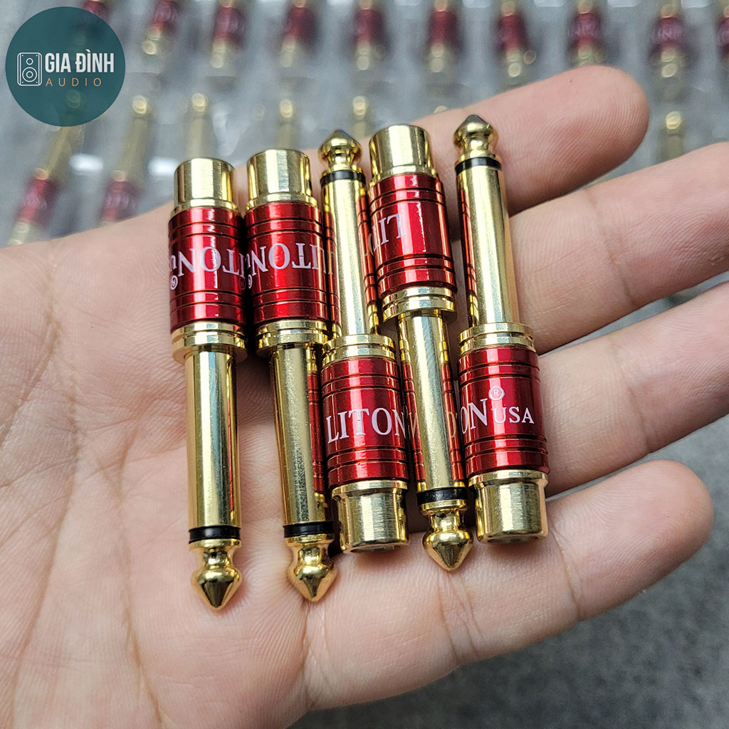 Jack chuyển 6 ly ra hoa sen - Đầu chuyển 6.5 ra AV mạ vàng