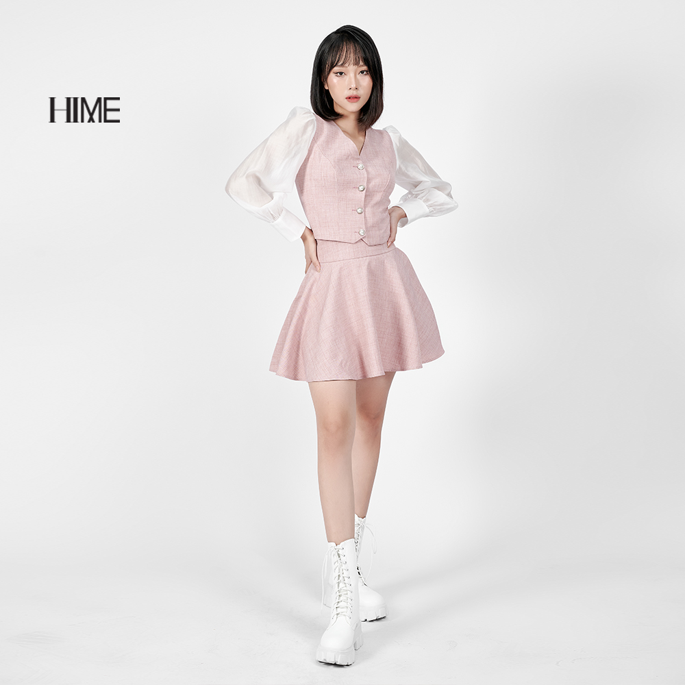 Áo HIME thiết kế tay bồng trắng H030