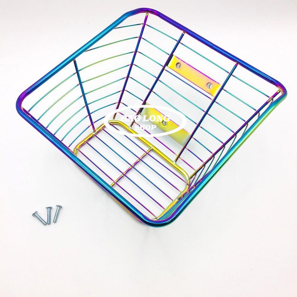 Rổ Inox 100% dầy 10 ly xi Titan 2 lỗ trên 1 lỗ dưới