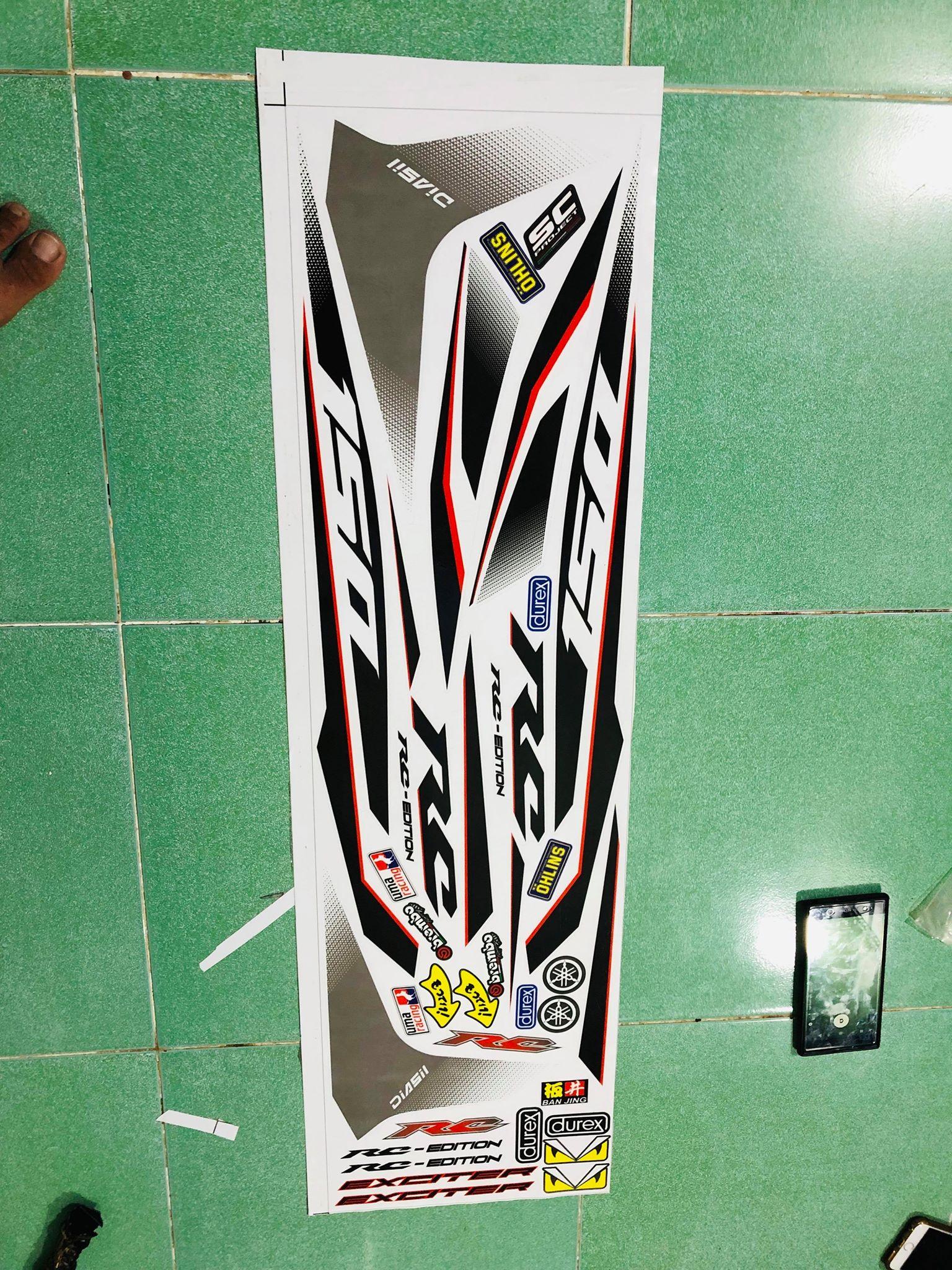 Tem rời ex 150 Rc xám đen đỏ