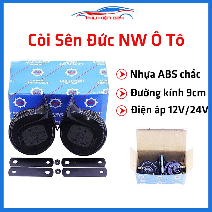 Còi sên 12V / 24V Northwest - Germany dùng cho ô tô, xe hơi âm thanh to rõ ràng