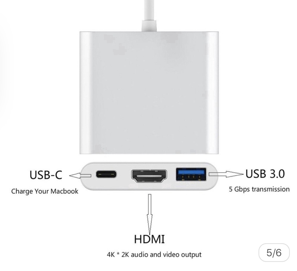 Cáp chuyển usb 3.1 type-c sang hdmi 1080p, type-c và usb 3.0