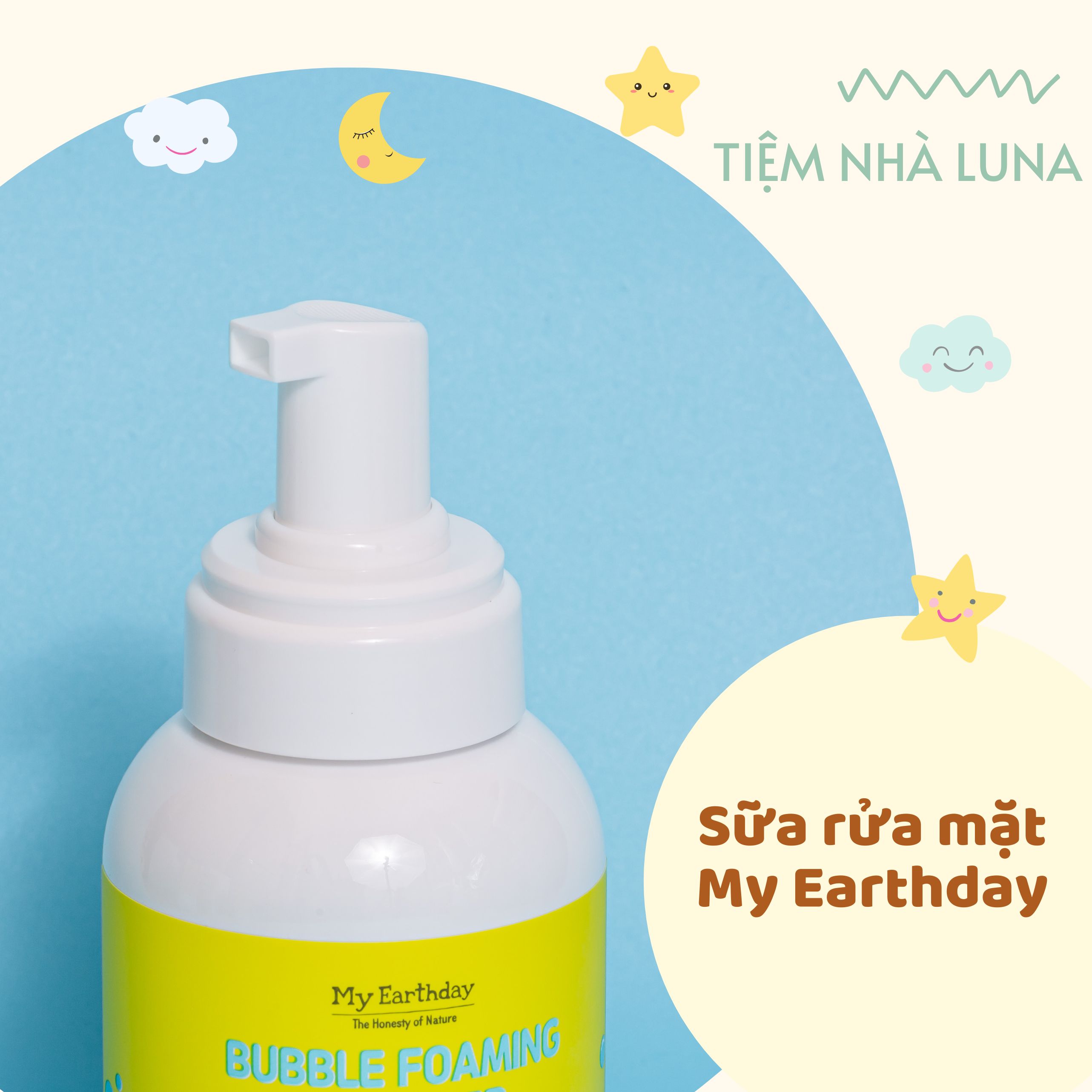 Sữa rửa mặt tạo bọt cho bé My Earthday chai 300ml