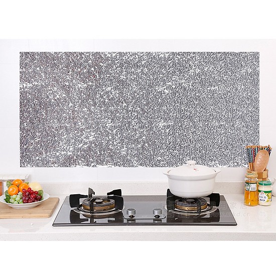 Decal giấy bạc dán bếp cuộn 3mx0.6m
