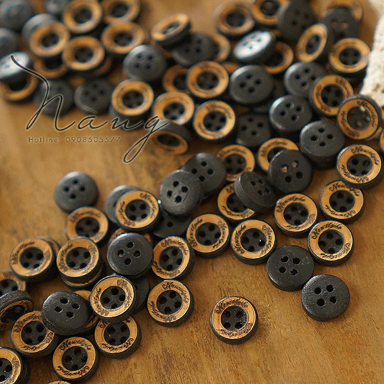 Set 50 Nút Gỗ Tự Nhiên Có Họa Tiết (12,5mm)
