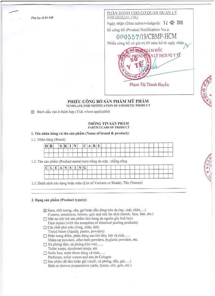 [HCM]Sữa rửa mặt ngăn ngừa mụn Dr.skincare