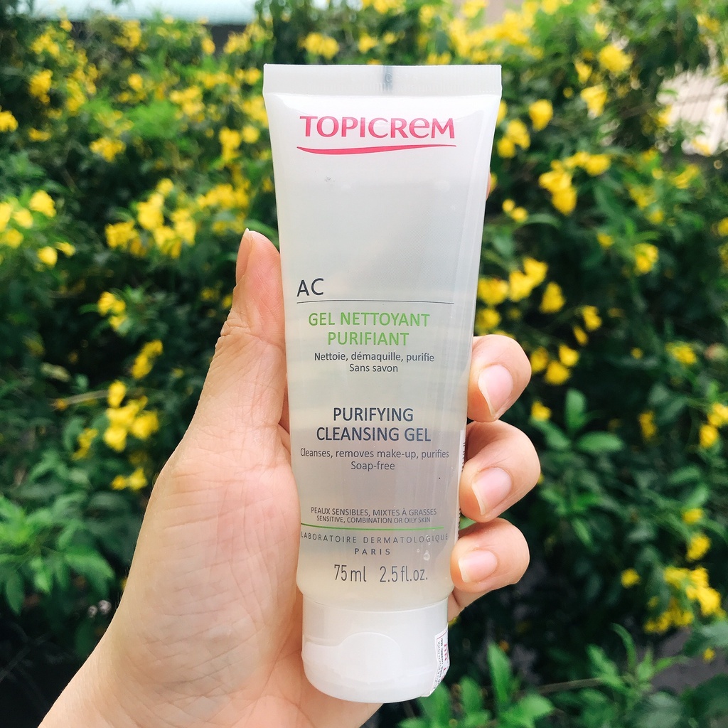 Gel rửa mặt TOPICREM Purifying Cleansing Gel [200ml] - Sữa rửa mặt Topicrem cho da dầu